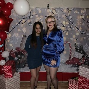 Blue puff sleeve formal dress/ worn once